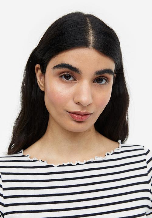 H&M - Mama 2-pack cotton tops - black striped