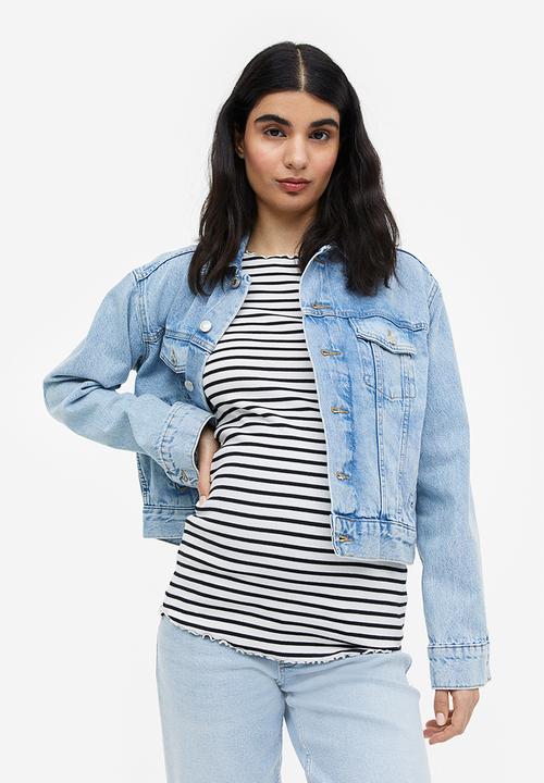 H&M - Mama 2-pack cotton tops - black striped
