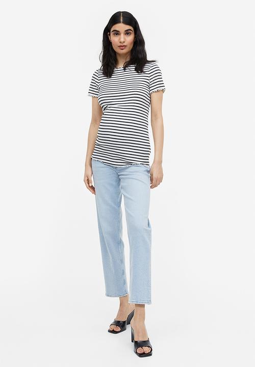 H&M - Mama 2-pack cotton tops - black striped