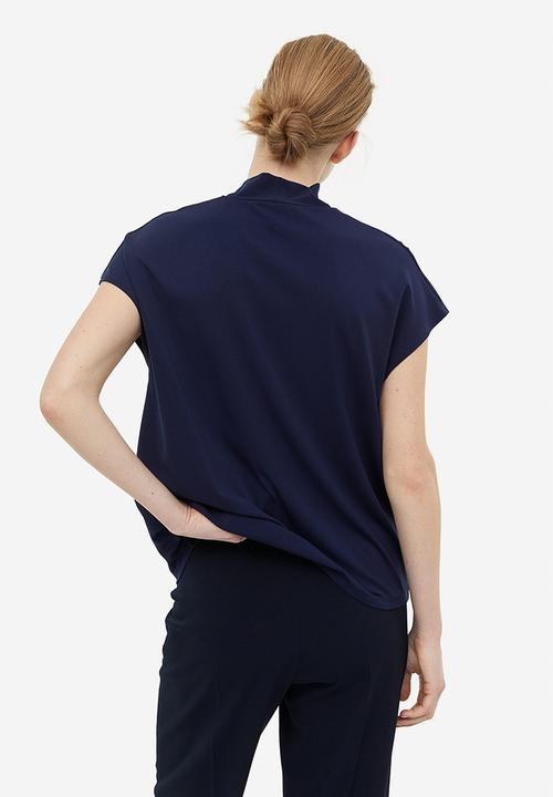 H&M - V-neck top - navy blue 