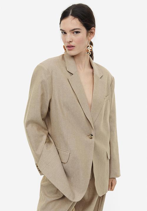 H&M - Oversized single-breasted blazer - beige