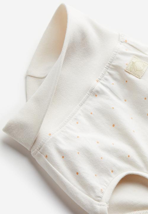H&M - 2-piece cotton dress set - white / spotted 