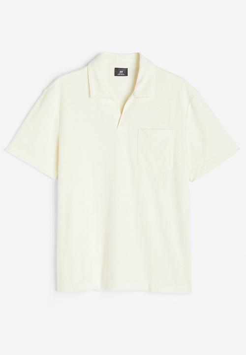 H&M - Regular fit terry polo shirt - white