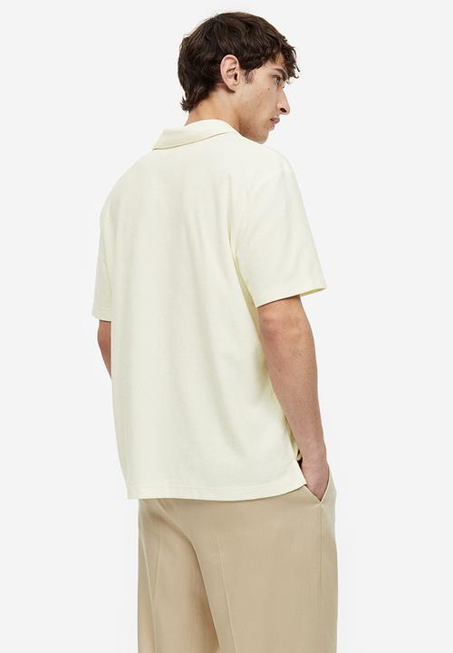 H&M - Regular fit terry polo shirt - white