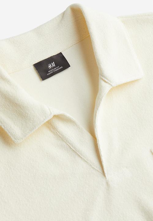 H&M - Regular fit terry polo shirt - white