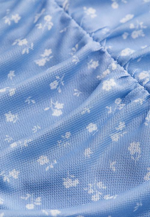 H&M - Gathered mesh dress - light blue floral