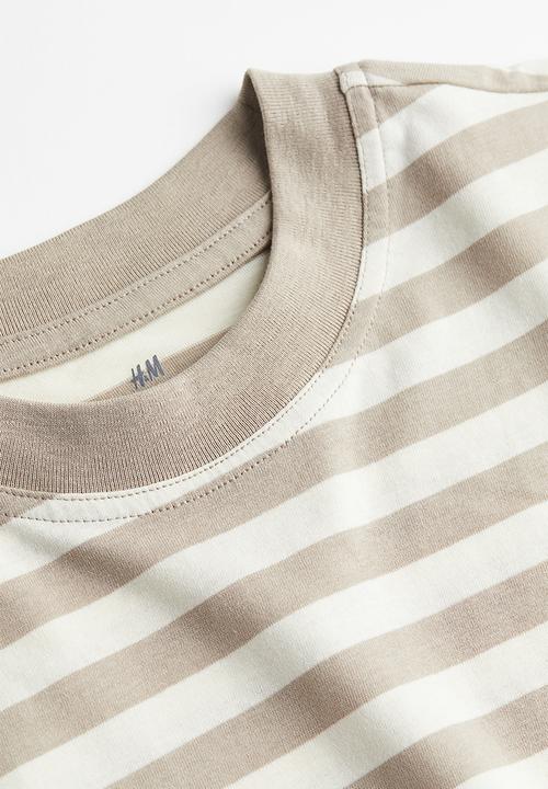 H&M - Oversized fit cotton t-shirt - beige ,multi