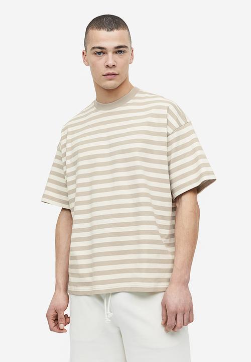 H&M - Oversized fit cotton t-shirt - beige ,multi
