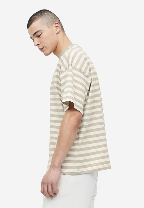 H&M - Oversized fit cotton t-shirt - beige ,multi
