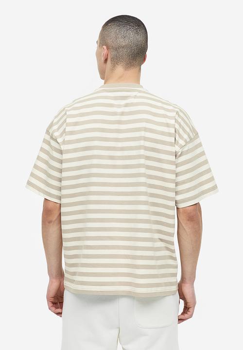H&M - Oversized fit cotton t-shirt - beige ,multi