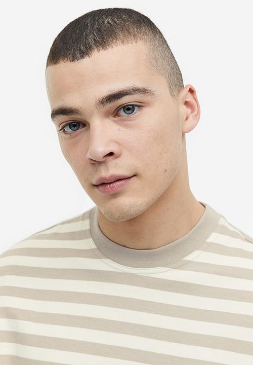 H&M - Oversized fit cotton t-shirt - beige ,multi