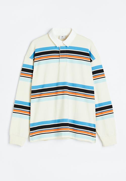 H&M - Relaxed fit rugby shirt - multi,white
