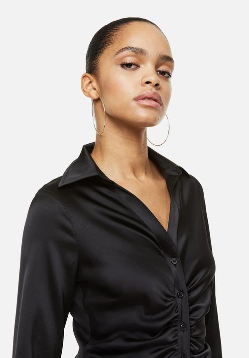 H&M - Draped crêpe dress - black