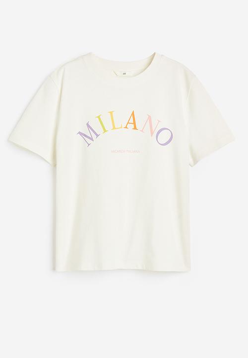 H&M - Printed T-shirt - cream milano