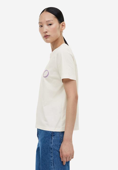 H&M - Printed T-shirt - cream milano