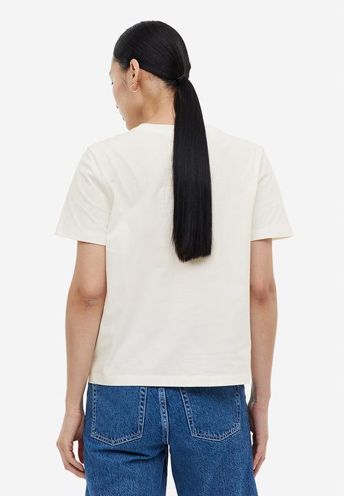 H&M - Printed T-shirt - cream milano