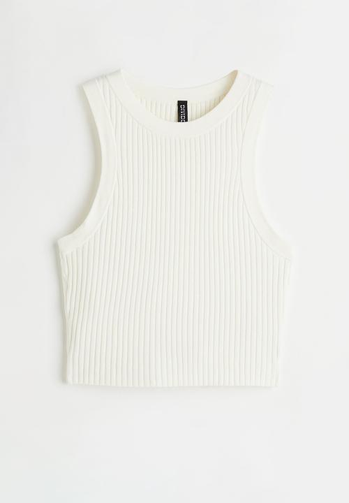 H&M - Rib-knit vest top - white