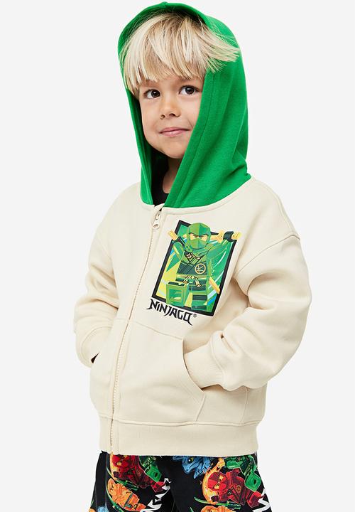 H&M - Printed zip-through hoodie - bright green / lego ninjago 