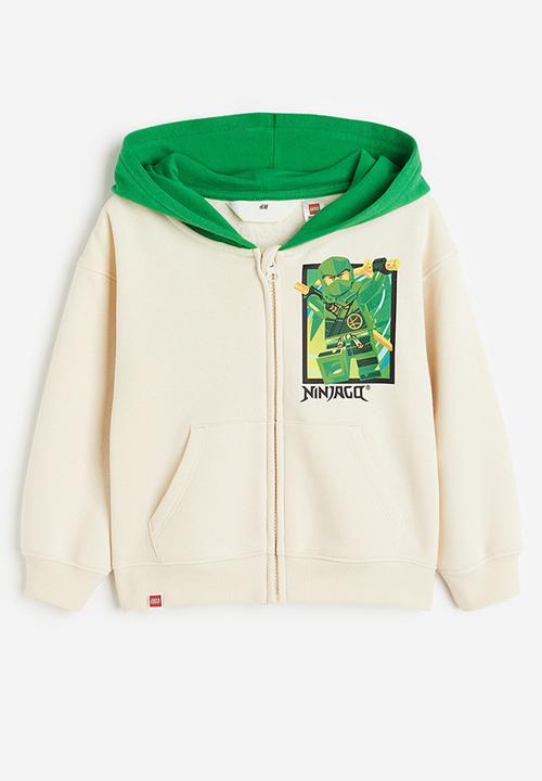 H&M - Printed zip-through hoodie - bright green / lego ninjago 