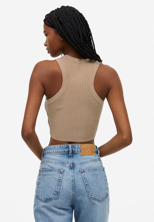 H&M - Rib-knit vest top - beige