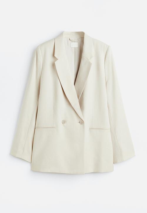 H&M - Double-breasted blazer - light beige