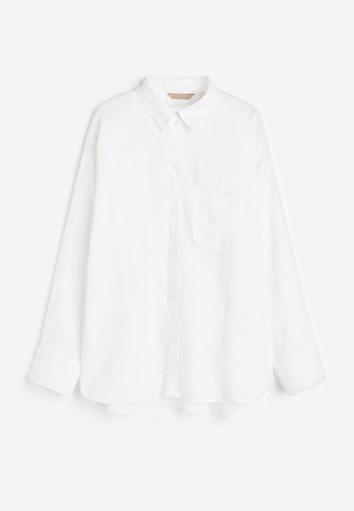 H&M - Oversized linen-blend shirt - white