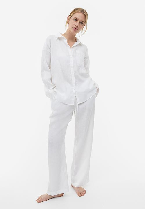 H&M - Oversized linen-blend shirt - white