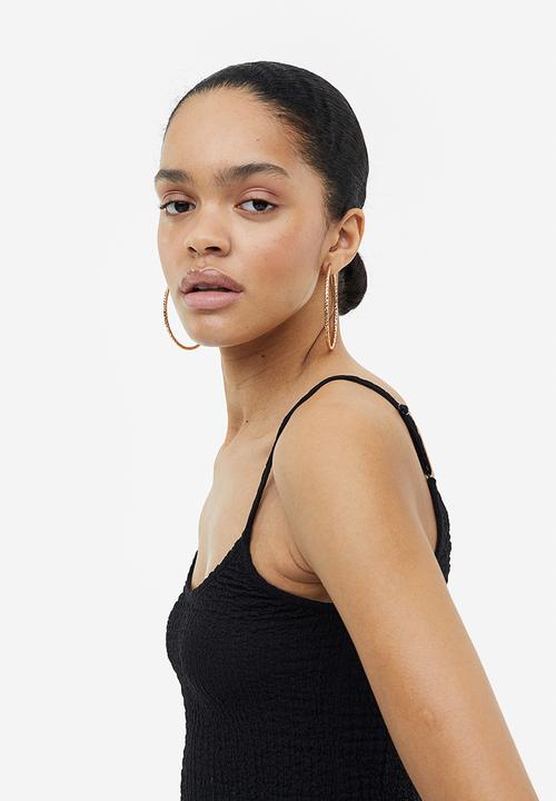 H&M - Crinkled jersey dress - black