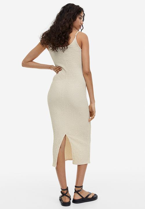 H&M - Crinkled jersey dress - beige