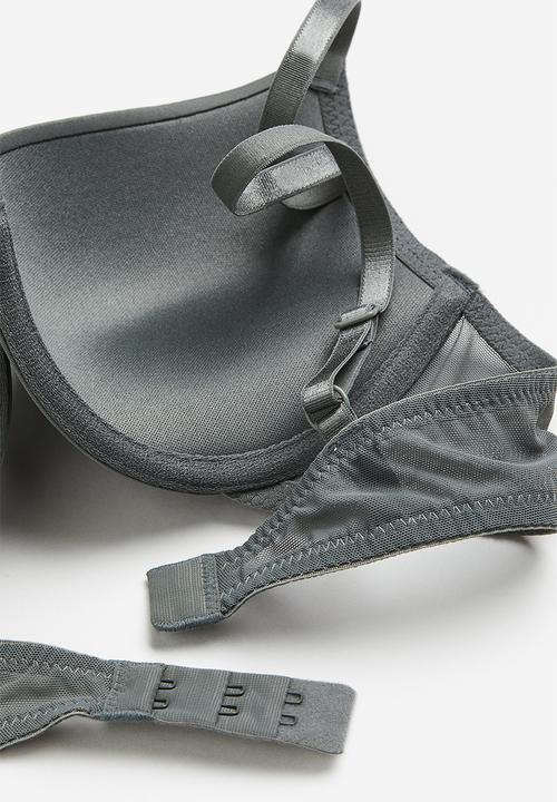 H&M - 2-pack microfibre push-up bras - grey,white