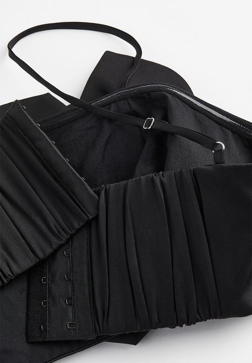 H&M - Satin crop top - black