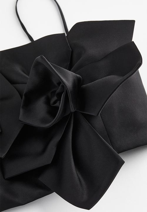 H&M - Satin crop top - black