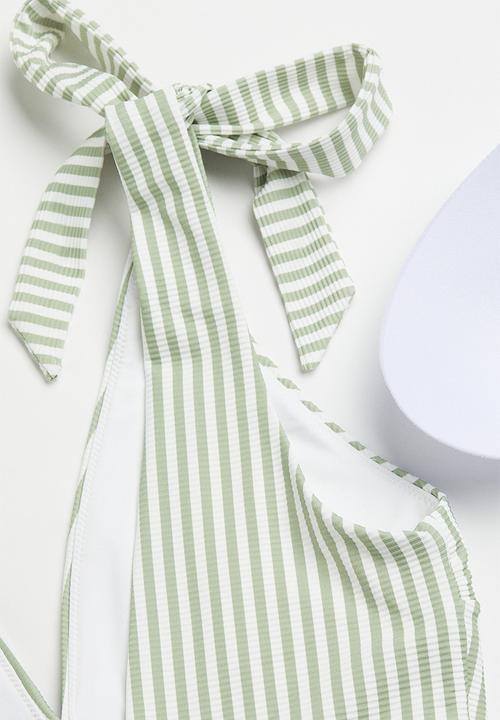 H&M - High leg swimsuit - green