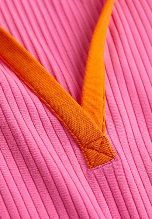 H&M - Collared jersey dress - pink  & orange 