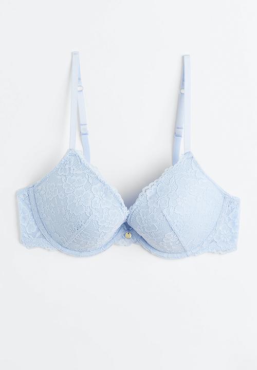 H&M - Lace push-up bra - light blue 
