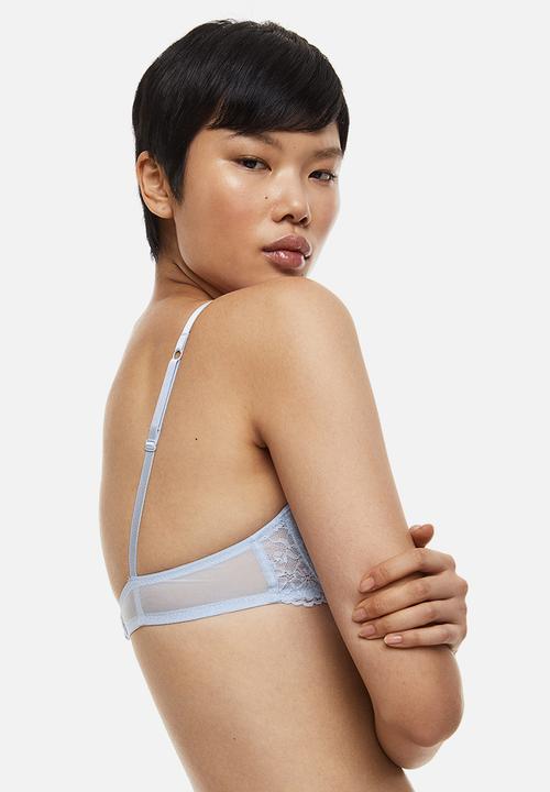 H&M - Lace push-up bra - light blue 