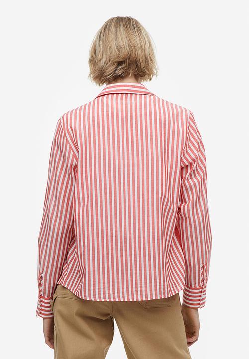 H&M - Cotton shirt - white & red