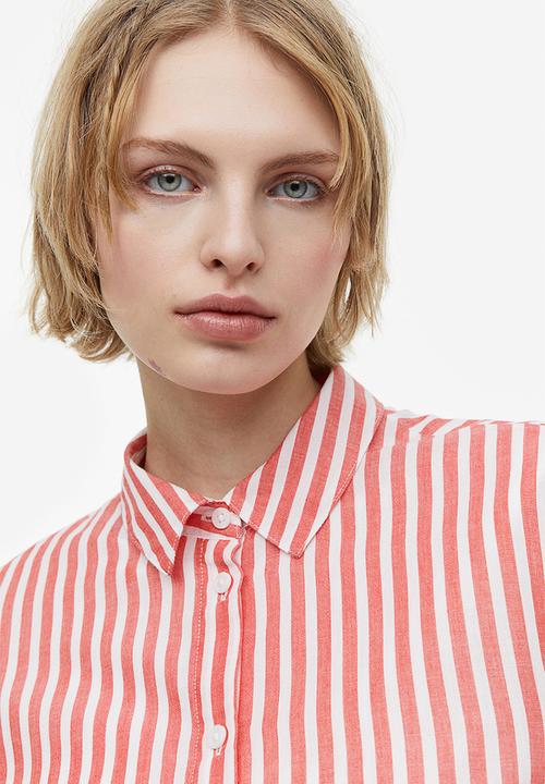 H&M - Cotton shirt - white & red