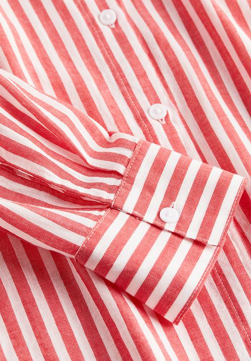 H&M - Cotton shirt - white & red