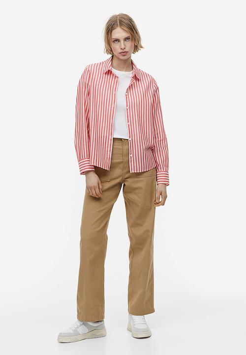 H&M - Cotton shirt - white & red
