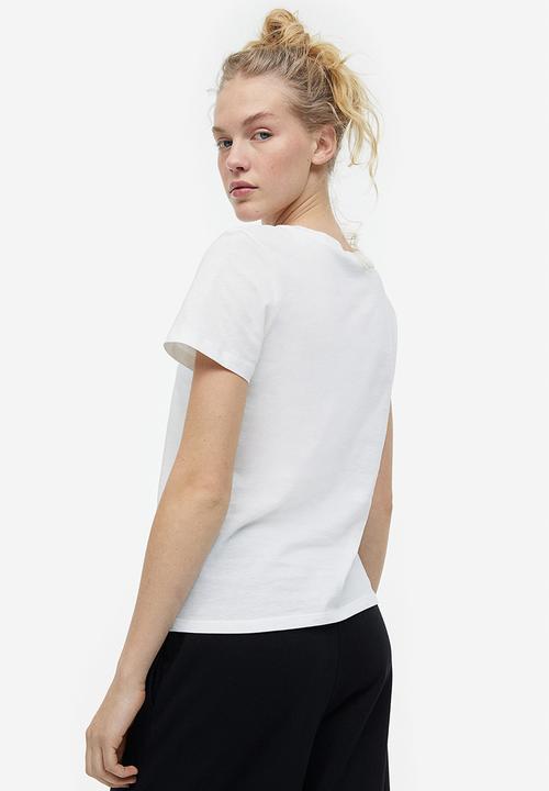 H&M - Fitted T-shirt - white