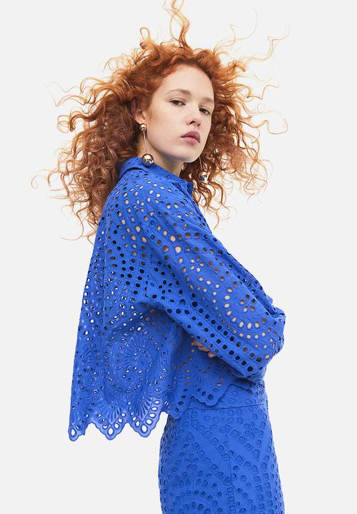 H&M - Broderie anglaise shirt - bright blue