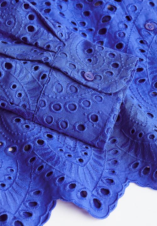 H&M - Broderie anglaise shirt - bright blue