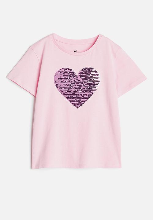 H&M - Top - light pink/heart