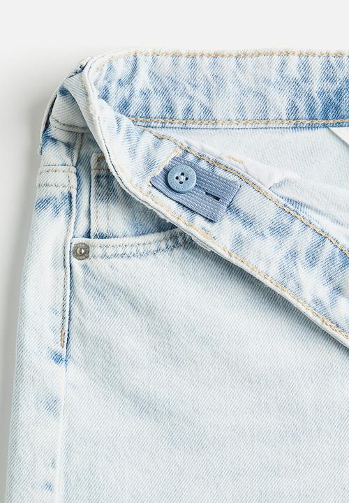H&M - Relaxed fit high denim shorts - light denim blue