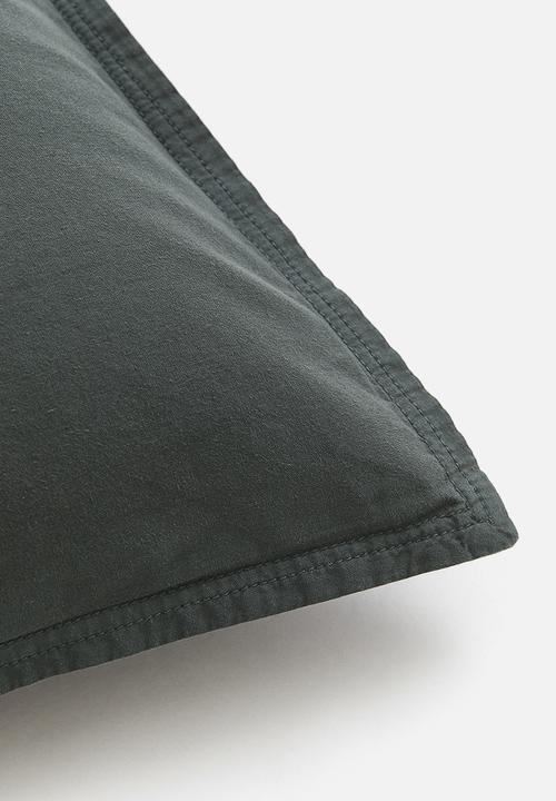 H&M - Cotton pillowcase - dark grey 