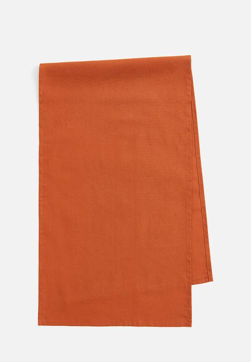 Cotton table runner - dark orange