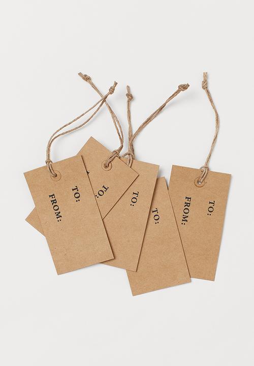 5 Pack gift tags - beige