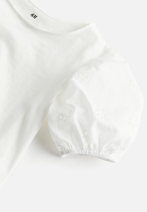 H&M - Puff-sleeved top - white