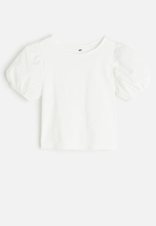 H&M - Puff-sleeved top - white